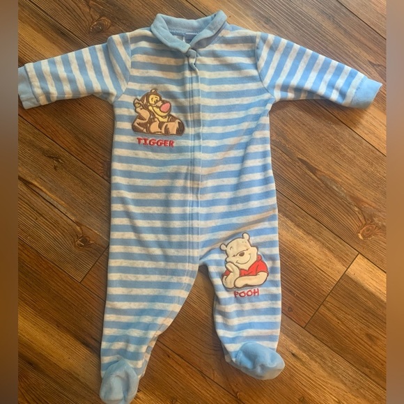 Vintage Y2K Wonderful World Of Disney 3/6 Month Sleeper Pooh Tigger Footie - Picture 2 of 11